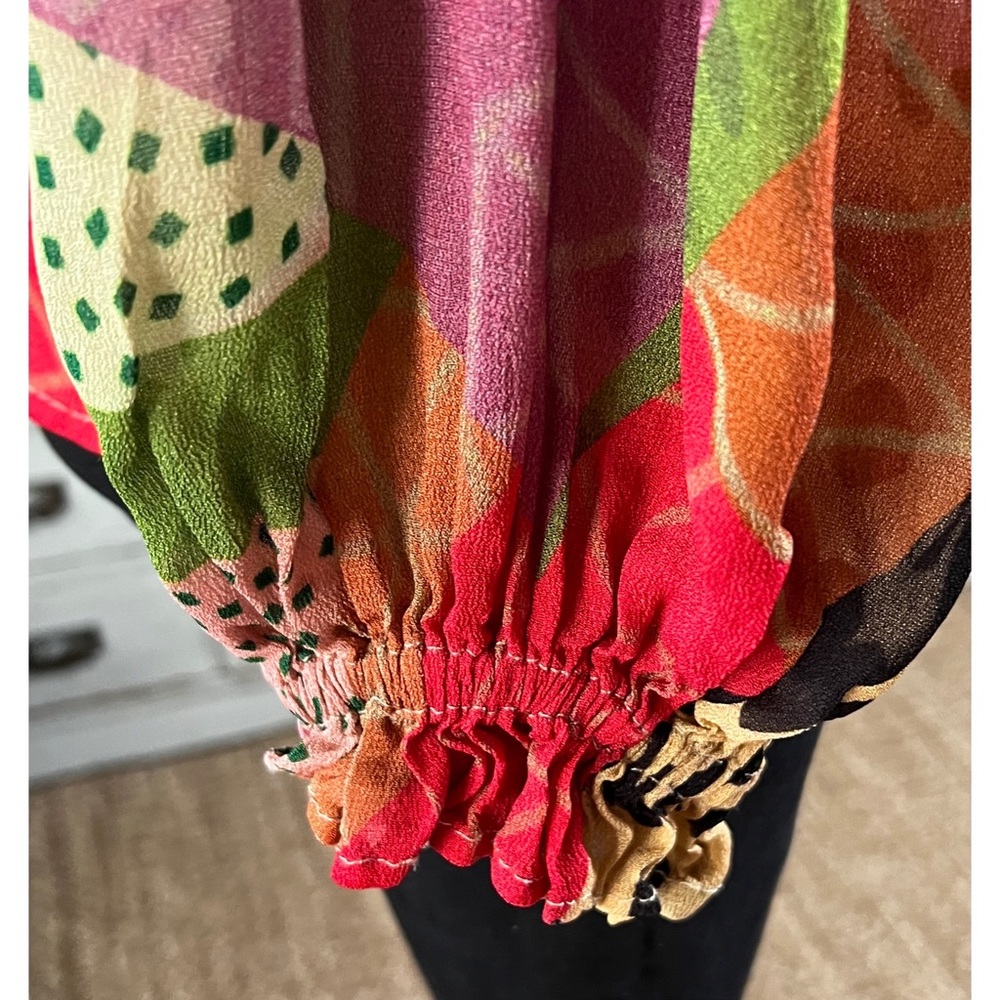 Anthropologie Miranda Abstract Blouse Top S - Picture 11 of 14